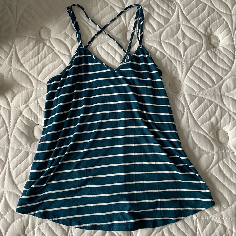 Green Striped Tank Top